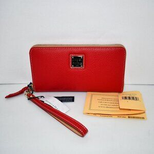Dooney & Bourke Red Zip-Around Wristlet Wallet